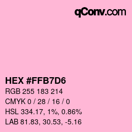 Color code: HEX #FFB7D6 | qconv.com