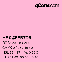 カラーコード: HEX #FFB7D6 | qconv.com