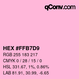 Color code: HEX #FFB7D9 | qconv.com
