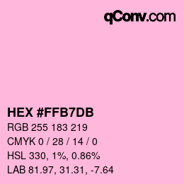 カラーコード: HEX #FFB7DB | qconv.com