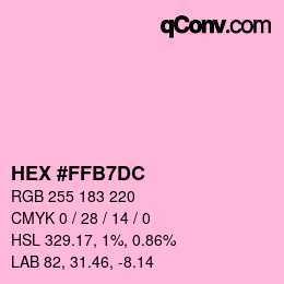 カラーコード: HEX #FFB7DC | qconv.com