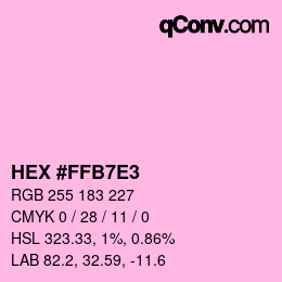 Color code: HEX #FFB7E3 | qconv.com