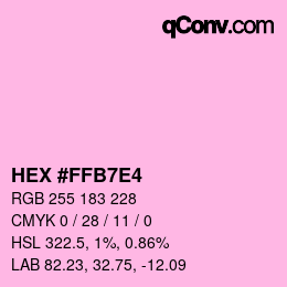 Color code: HEX #FFB7E4 | qconv.com