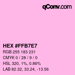 Farbcode: HEX #FFB7E7 | qconv.com