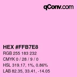 カラーコード: HEX #FFB7E8 | qconv.com