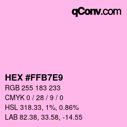 カラーコード: HEX #FFB7E9 | qconv.com