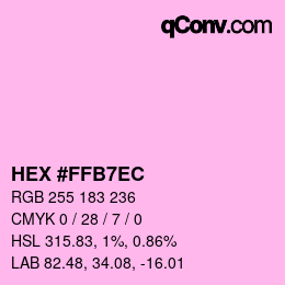 Color code: HEX #FFB7EC | qconv.com