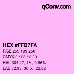 Color code: HEX #FFB7FA | qconv.com