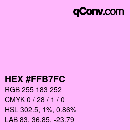 カラーコード: HEX #FFB7FC | qconv.com