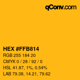 Color code: HEX #FFB814 | qconv.com