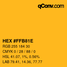 Color code: HEX #FFB81E | qconv.com