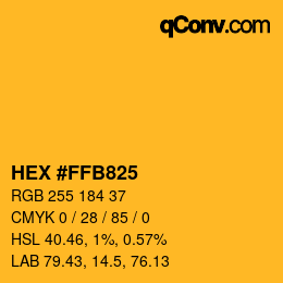 颜色代码: HEX #FFB825 | qconv.com
