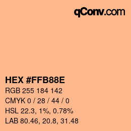 Color code: HEX #FFB88E | qconv.com