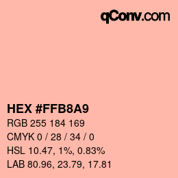 カラーコード: HEX #FFB8A9 | qconv.com