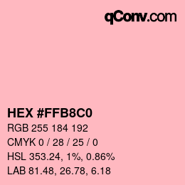 カラーコード: HEX #FFB8C0 | qconv.com