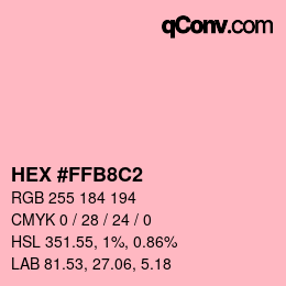 Color code: HEX #FFB8C2 | qconv.com