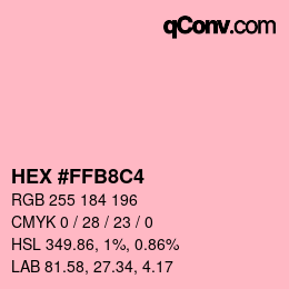 カラーコード: HEX #FFB8C4 | qconv.com
