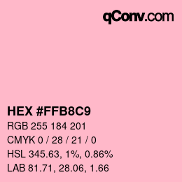 Color code: HEX #FFB8C9 | qconv.com
