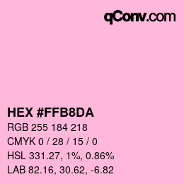 Color code: HEX #FFB8DA | qconv.com