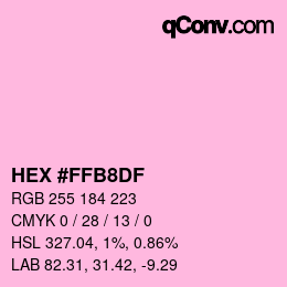 カラーコード: HEX #FFB8DF | qconv.com