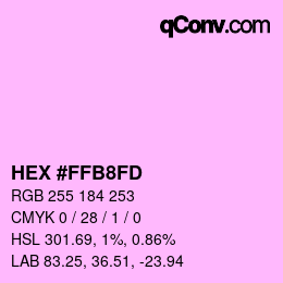 Color code: HEX #FFB8FD | qconv.com
