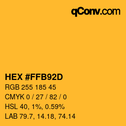 Color code: HEX #FFB92D | qconv.com