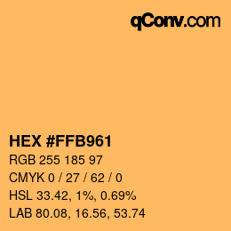 Color code: HEX #FFB961 | qconv.com
