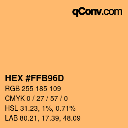 Color code: HEX #FFB96D | qconv.com