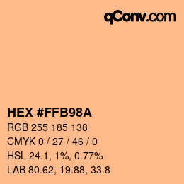 Color code: HEX #FFB98A | qconv.com