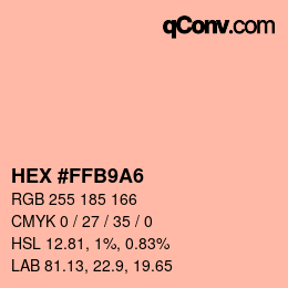 Farbcode: HEX #FFB9A6 | qconv.com