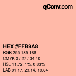 カラーコード: HEX #FFB9A8 | qconv.com