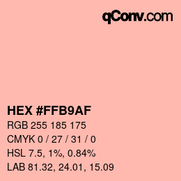 Color code: HEX #FFB9AF | qconv.com