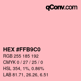 カラーコード: HEX #FFB9C0 | qconv.com