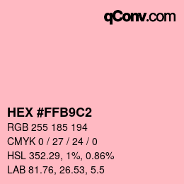 Color code: HEX #FFB9C2 | qconv.com