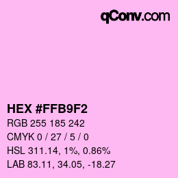 Color code: HEX #FFB9F2 | qconv.com