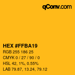 Color code: HEX #FFBA19 | qconv.com