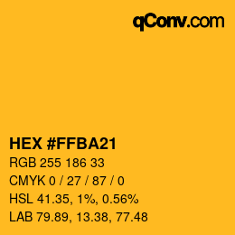 Color code: HEX #FFBA21 | qconv.com