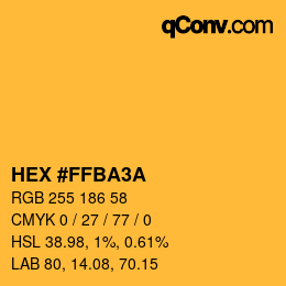 カラーコード: HEX #FFBA3A | qconv.com