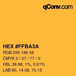 Código de color: HEX #FFBA3A | qconv.com