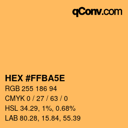 カラーコード: HEX #FFBA5E | qconv.com