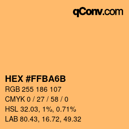 Color code: HEX #FFBA6B | qconv.com