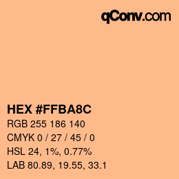 Color code: HEX #FFBA8C | qconv.com
