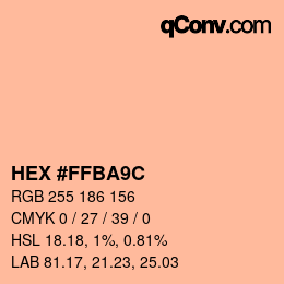 Color code: HEX #FFBA9C | qconv.com