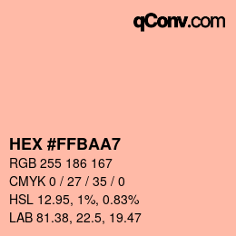 Color code: HEX #FFBAA7 | qconv.com