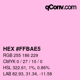 カラーコード: HEX #FFBAE5 | qconv.com