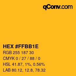 Color code: HEX #FFBB1E | qconv.com