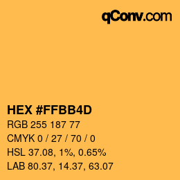 Color code: HEX #FFBB4D | qconv.com