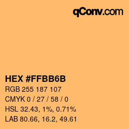 Color code: HEX #FFBB6B | qconv.com