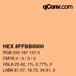 Farbcode: HEX #FFBB8900 | qconv.com