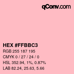 Color code: HEX #FFBBC3 | qconv.com